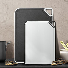 唐宗筷 2件套 塑料切菜板（黑+白防滑砧板）（35.8*24.9+29*20cm） 水果板 宝宝辅食板家用擀面案板C6101