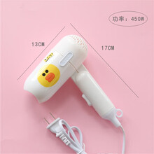 迷你电吹风小型可爱少女心吹风筒学生宿舍创意可折叠便携式吹风机 白底小鸭