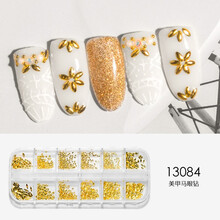 美潮贝壳片碎片网红美甲饰品超薄鲍鱼片混合装珍珠铆钉钻水钻 网红马眼钻13084