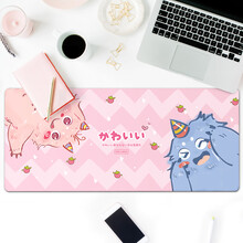 镇魂歌鼠标垫超大号可爱女生卡通加厚电竞游戏防滑键盘垫锁边定制订做个性办公电脑桌垫 怪兽对对碰 400x900x3mm
