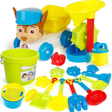 儿童宝宝玩沙子挖沙子玩具套装沙滩铲子工具决明子海边沙滩玩具 小狗车配沙滩桶18件套
