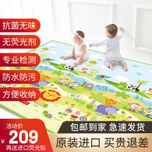 费雪(Fisher-Price)儿童爬行垫宝宝baby爬爬垫XPE环保加厚婴儿爬爬垫地垫游戏毯 BMF19费雪智慧花园180*200*1.0单包
