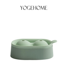 创意硅胶冰格模具家用冰箱冰盒速冻冰块带盖自制小号圆形冰球神器 绿色+漏斗