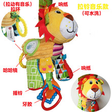 小河马睡眠仪3-6个月婴儿可入口啃咬安抚玩具带牙胶哄睡公仔0-1岁宝宝娃娃布偶 杏色 圆点音乐狮子