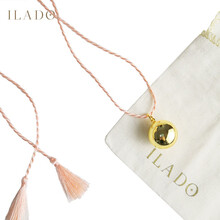 法国ilado孕产妇铃铛bola胎教铃安抚黄金珠系进口胎教铃铛孕妇礼物胎教铃铛 诺一系(18K黄金珠+粉色绳结)