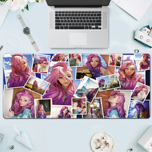 镇魂歌  鼠标垫超大号游戏电竞动漫二次元女生鼠标垫键盘垫加厚桌垫 粉色恋人 300*800*3mm