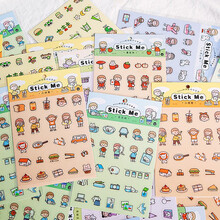 ins插画水杯装饰无痕贴纸卡通可爱手账防水贴少女心日记杯子纸贴 TZ-2