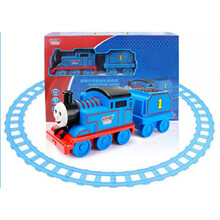 花园宝宝叮叮车儿童玩具电动车飞飞鱼灯光音乐车小火车3-6岁礼物 孔雀蓝 带轨道电动托马斯 官方标配