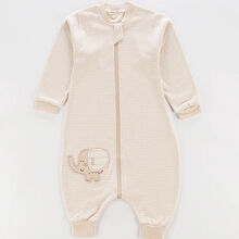 婴儿睡袋分腿夏季薄款宝宝儿童防踢被神器棉小孩春秋四季 单层彩棉睡袋大象款 M码(衣长80CM)建议2-3岁