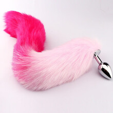 米涩sm肛塞狐狸尾巴可拆卸后庭自慰器不锈钢 男女用gay同志可穿戴外出成人情趣性用品玩具 耳朵+尾巴红白色