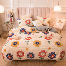 爱枕亿 魔法绒被套单件秋冬加厚保暖珊瑚绒法兰绒被罩学生宿舍单双人1.5m1.8米被套床品 太阳花 被套200*230cm