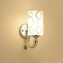 熠豪（YIHAO）现代简约LED卧室床头灯带拉线开关个性创意阳台楼梯客厅过道双头墙壁灯 6002带拉线开关+三色光