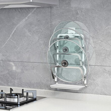 304不锈钢锅盖架免打孔壁挂上墙锅盖收纳挂架3层厨房挂墙置物架