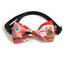 柴柴 和风日式原创手工宠物猫咪狗狗脖圈配饰品布偶猫柯基法斗泰迪柴犬蝴蝶结领结领带 樱海 M(脖围28-45)10-27斤