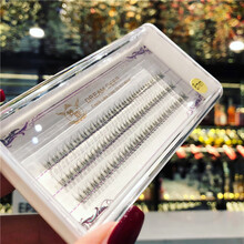 梦鹿假睫毛女仿真自然嫁接贴下眼睫毛单簇套装超软鱼尾分段式美睫 8mm鱼尾朵毛