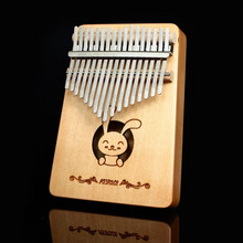 拇指琴卡林巴琴17音手指琴初学者猫爪琴卡灵巴琴五指kalimba 17音深木色-月兔+
