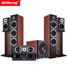奇声HQ35家庭影院5.1套装木质音响组合高低音家用DTS解码功放机低音炮KTV客厅电视无线环绕音箱 标准升级版七件套（光纤同轴蓝牙）