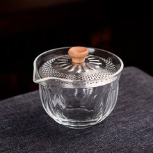 知语堂耐热玻璃盖碗茶杯日式泡茶碗器手抓壶单个不烫手功夫茶具