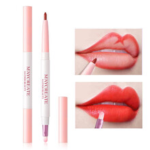 品牌自动旋转双头唇笔唇线笔防水持久不脱色初学者唇部打底咬唇 买二贈一 甄选好物（留言可自行备注颜色）