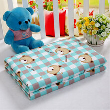 【买一送一】婴儿纯棉隔尿垫超大号防水可洗透气宝宝女人月经老人床垫 绿格子熊 100*150cm