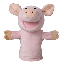 手偶娃娃毛绒玩具小动物玩偶嘴巴能动腹语表演手套玩偶互动卡通公仔演讲道具乌鸦狐狸猴子 猪猪手偶