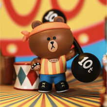 LINE FRIENDS马戏团系列盲盒确认款公仔潮玩 杠铃布朗熊