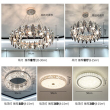 尊艺 客厅灯具后现代轻奢吊灯水晶灯LED饰创意个性美式酒店卧室房间灯饰 套餐3-【三室两厅】配三色灯泡