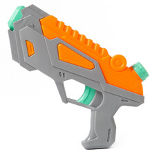 爸爸妈妈 儿童水枪玩具 夏天户外沙滩戏水 高压喷射23.5厘米中号抽拉式水枪 562 蓝黑 压射水枪（单喷头）23.5厘米 灰橙