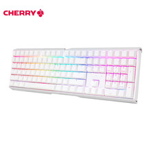 樱桃（Cherry）MX3.0S RGB G80-3874HYAEU-0 机械键盘 有线键盘 全尺寸游戏键盘 无钢板RGB灯效 白色 红轴