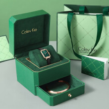 Colevkie小绿表品牌新款手表女士防水学生欧美风女表前十大名生日礼物女 8001小绿表定制礼盒套装