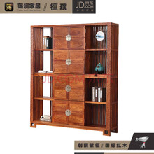 蒲澜家居家具现代新中式书房客厅书架博古架多用柜木苏梨京瓷全实木90天发货苏作工艺榫卯结构原木烫蜡打蜡 PLSG09书柜组合
