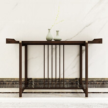 格灿新中式实木玄关桌客厅简约玄关柜禅意供桌条案几进门入户端景台 可定制