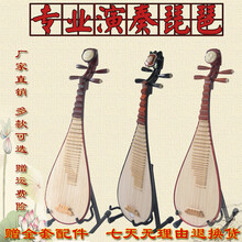 琵琶乐器初学者通用入门儿成人琵琶民族乐器椿木色木厂家直销 色木骨花成人琵琶(配盒)