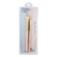 天棉眼部套刷软毛眼影刷眉刷抓粉力强省粉亲肤柔软斜口刷头简约初学少女美妆工具便携化妆刷（眉刷+眼影刷）