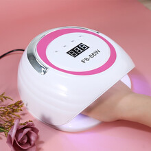 云钻86W美甲光疗机速干烤灯智能感应光疗灯LED全方位无死角美甲店用39颗灯珠 粉色边
