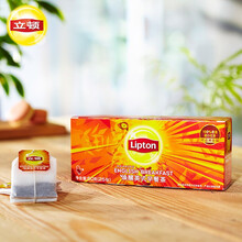 Lipton立顿红茶茶包焕醒英式早餐茶冲饮茶叶袋泡茶25包/50g盒装 英早红茶25包/盒装