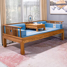 寻古红木家具非洲鸡翅木（学名：非洲崖豆木）罗汉床实木新中式客厅沙发床午睡躺床罗汉踏O 罗汉床两件套（含坐垫）