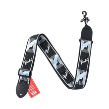 Fender芬达 编织电木吉他背带 印花系列民谣贝斯背带吉他带通用潮流时尚肩带 黑灰蓝