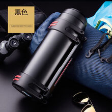 汽车水杯304不锈钢保温壶户外保温杯大容量男水壶热水瓶车载旅行壶1.2-5L车载保温杯电加热 黑色 杯带储水碗 2500毫升（5斤水）