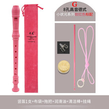 奇美竖笛6孔8孔学生高音德式C调竖笛乐器初学入门儿童八孔竖笛子 8孔小状元玫红(标配)