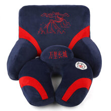 脖子U型枕护颈枕上班开车单人U形颈椎枕护脖腰靠枕办公室午睡 长城 一套
