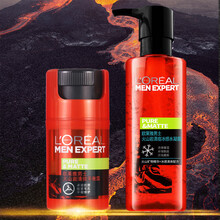 欧莱雅男士火山岩控油清痘淡痘印补水护肤品套装男洗面奶爽肤水乳液 火山岩抗痘2件套：平衡乳+水凝露