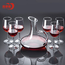 青苹果 红酒杯水晶玻璃杯高脚杯葡萄酒杯套装7件套家用红酒杯*6 醒酒器*1 EJ5736Q7/L7