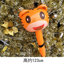 充气锤子 充气玩具锤子大号充气棒流星锤带刺狼牙棒卡通气球充气锤地摊货源 老虎长棒 打气筒需另购