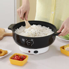 【不粘电锅】多功能电热锅学生宿舍小电锅煮面锅小火锅电炒锅家用 黑色 22CM不粘锅【可炒菜、煮饭】