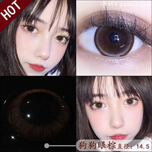 网红同款美瞳金灰月香蜜灰泰勒灰年抛隐形眼镜0度大小直径艾达褐两片装 狗狗眼棕 0度