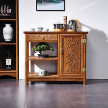 三匠名居红木家具非洲鸡翅木（学名：非洲崖豆木）茶水柜实木茶桌茶几茶台中式茶叶柜储物柜碗柜可放桶装水 茶水柜：长80*宽38*高67cm（右边）