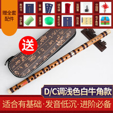 初学苦竹笛子竹笛精制入门古风f学生g儿童女演奏级横笛乐器 初学演奏笛【浅色D/C】+全套(书法笛盒)