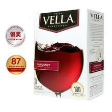 超市	
加州乐事百乐莱vella系列勃艮第味道半干红葡萄酒 5L盒装 美国进口红酒