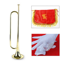 新宝乐器 大喇叭口金色小号B调漆金青年号学生号 鼓号队少先队号 金色配原装号嘴+号旗手套